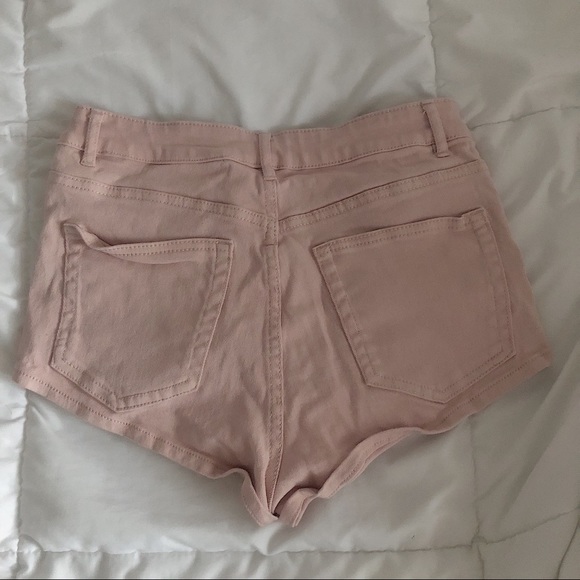 H&M pink denim shorts size:8 - Picture 2 of 3